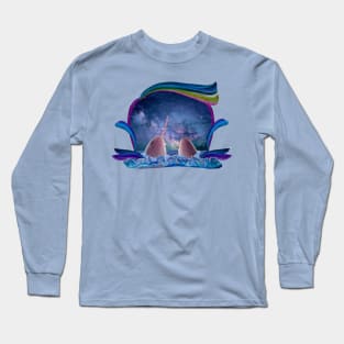 Narwhals Looking at the Night Sky Long Sleeve T-Shirt